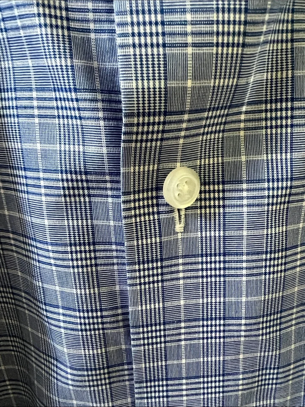 Banana Republic Men's Blue Plaid Dress Shirt-Slim Fit